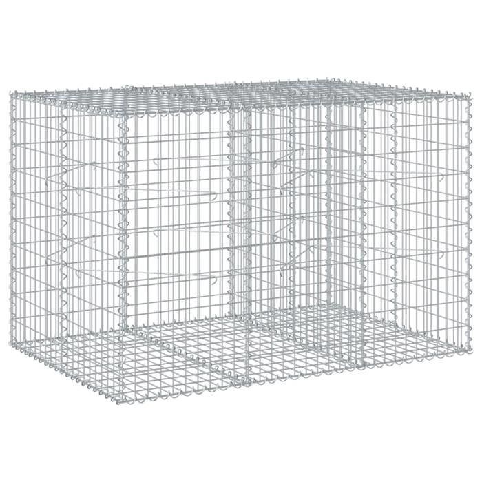 VidaXL Panier gabion avec couvercle 150x100x100 cm fer galvanisé, mur en gabion, mur de soutènement en gabion, clôture en 3295191