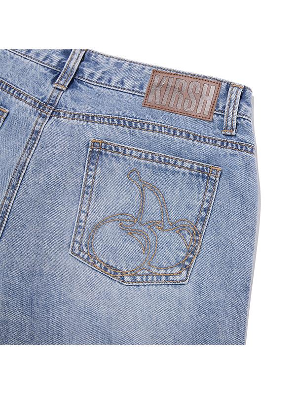 Kirsh String Point Denim Wrap Skirt [Light Blue]