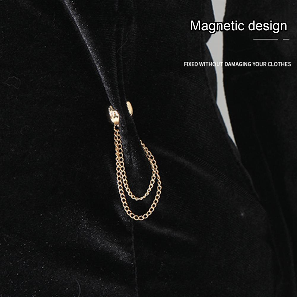 Magnetic Cardigan Fasteners Magnetic Clothing Clips Set with Chain Multi-function Garment Fasteners for Trouser Hem for Cardigan