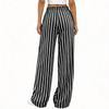 Women's Striped Loose  Casual Loose-Waist Wide-Leg Trousers