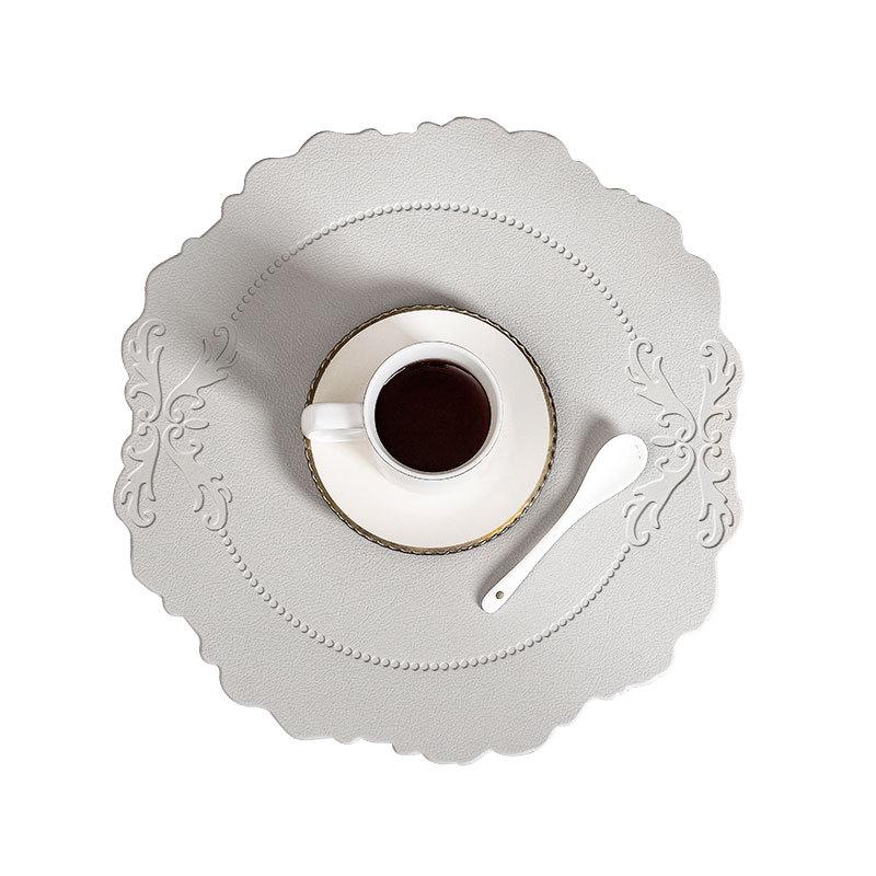 Retro European-Style Leather Placemat, Heat-Resistant, Waterproof & Oil-Proof Nordic Mat