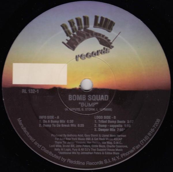 

12-дюймовая пластинка BOMB SQUAD Bump RL1321 Reddline Record 1996 США Танцевальная Электроника Б/У