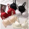 Pearlescent Satin Seamless Push-Up Bra with Jelly Strip Support