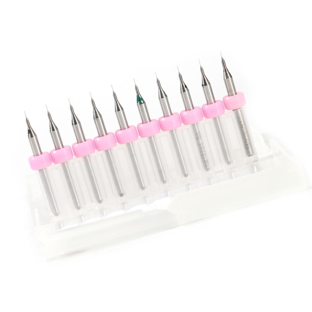 10pcs PCB Print Circuit Board Carbide Micro Drill Bits Tool Set for CNC SMT