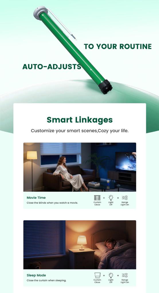 Smart Zigbee Roller Shutter Motor for Voice-Controlled Electric Curtains
