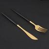 4Pcs Set Stainless Steel Colored Tableware Spoon Fork Knife Dinnerware Home Use White  Golden