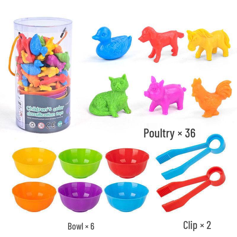 Children's Rainbow Counting Sorting Cups - Soft Rubber Early Education Puzzle Toy
