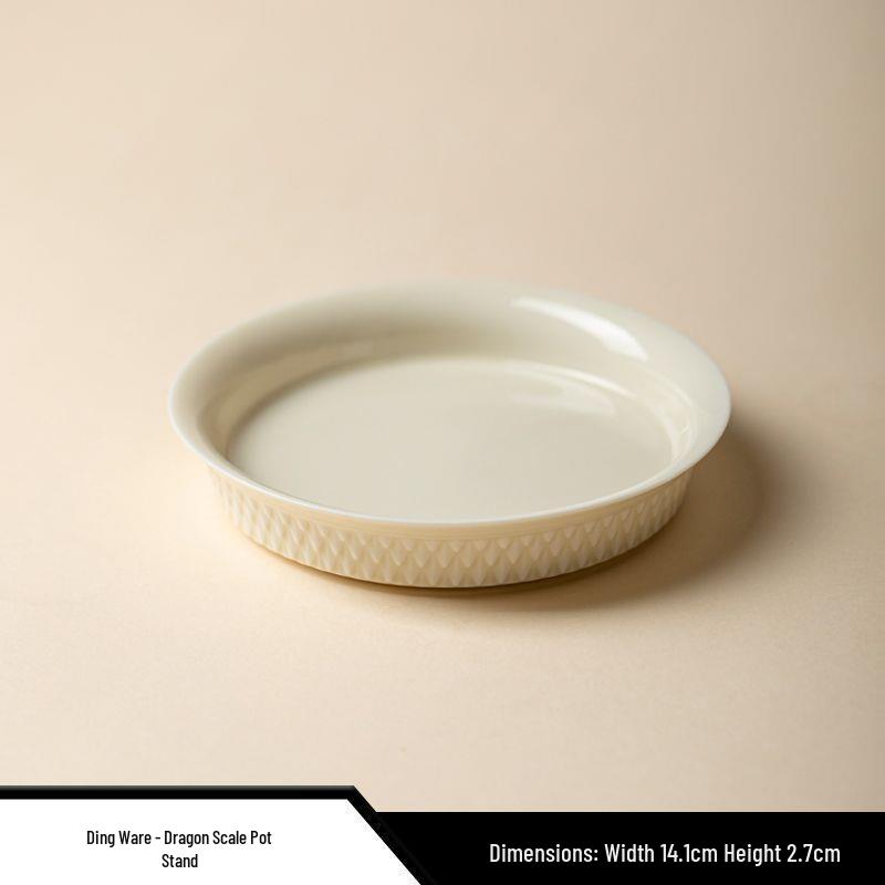 Dingware Ceramic Dragon Scale Gongfu Tea Set with Gaiwan, Anti-Scald Tea Bowl, and Custom Cup