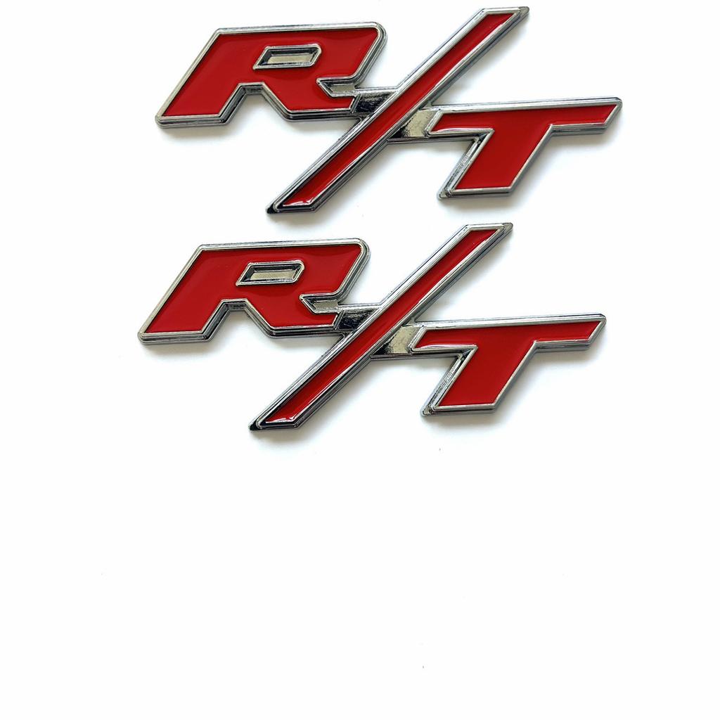 3D Metal Red Black Logo RT R/T Sticker Front Grille Emblem Car Rear Trunk Badge For Sport Label Accessories