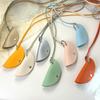 New PU Half Moon Hanging Neck Sunglasses Case Holder Solid Color Glasses Storage Bag Protective Sleeve with Lanyard for Travel