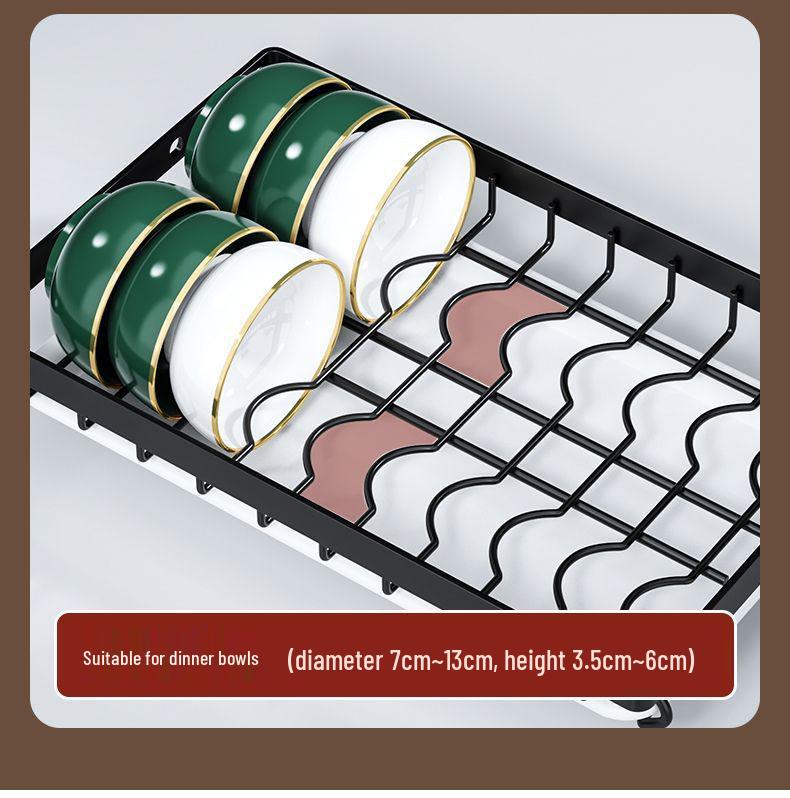 Multifunctional Kitchen Dish Rack: Countertop Draining Rack with Chopstick and Knife Holder for Dish Cabinets