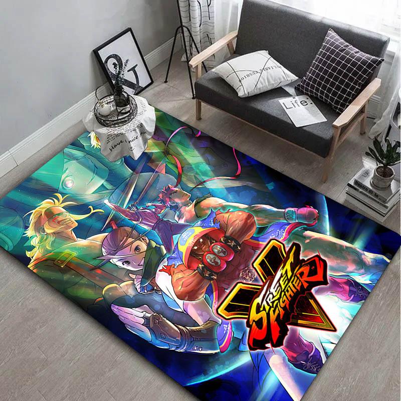 Game S-Street F-Fighter C-Cartoon Carpet Rug Art for Room Decor Sofa Christmas Halloween Gifts Game Area Rug Non-slip Floor Mat