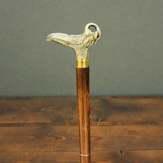 Bastone da passeggio in legno fatto a mano con manico a cigno in ottone 93,98 cm Regalo per Padri Madri Nonno Nonna Anniversario di Matrimonio
