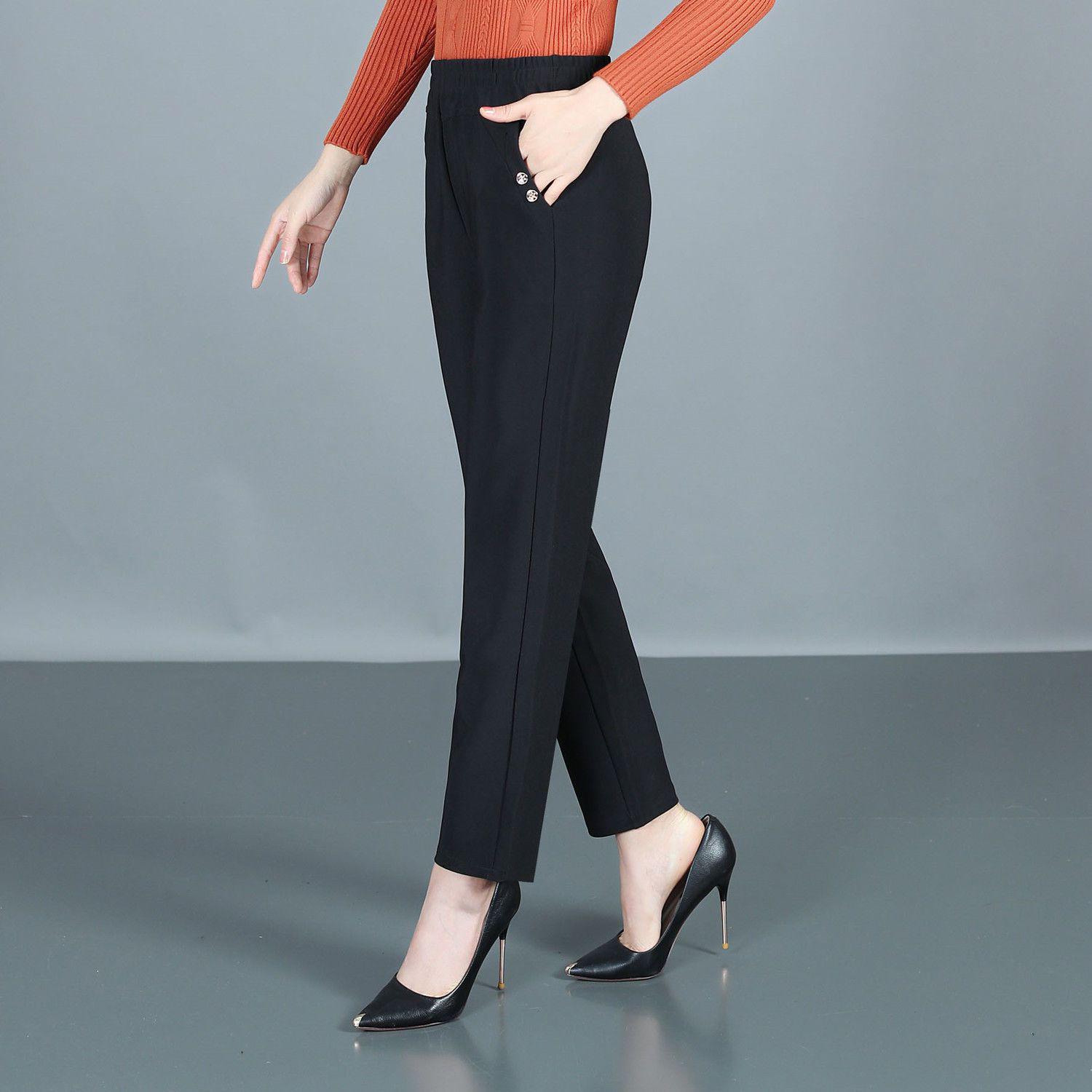

High Elastic Straight-Leg Pants for Middle-Aged & Elderly Women XL (90-115 jin)