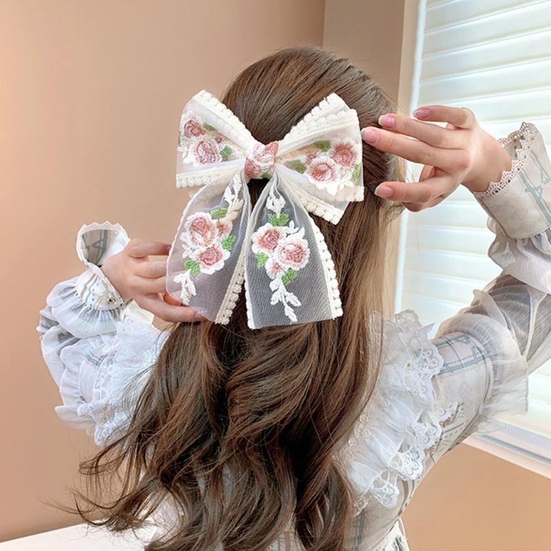 Bows Elegant Hair Clip 2000s Style Accessories Sweet Balletcore Hairpin Women