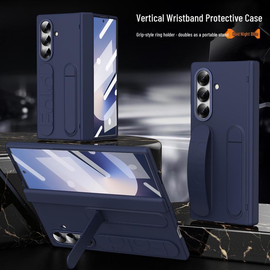 Samsung Z Fold7 Phone Case with Wristband, Pen Slot, Hinge Cover, and Screen Protection