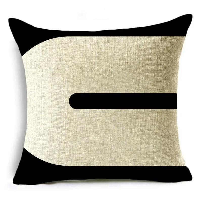 Poszewka na poduszkę Czarno-biała Prosty design Geometryczne szycie Pokrowiec na poduszkę do sofy, biura, na drzemkę 40*40cm/45*45cm/50*50cm