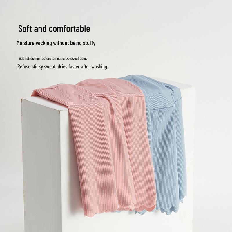 Pantaloni scurți de maternitate din mătase de gheață: Subțiri, cu suport pentru burtă, trei sferturi, îmbrăcăminte de exterior, stil de vară, croială largă, leggings anti-expunere.