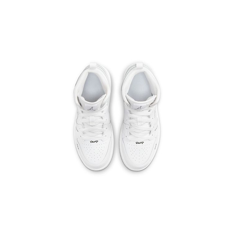 Air Jordan 1 Mid PS Schematic Kids Sneakers White Black DQ1866-100