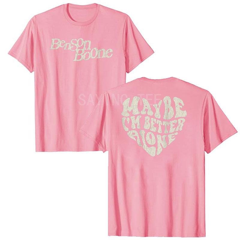 Vielleicht bin ich allein besser Benson Boone Allein T-Shirt Humor Lustig Musik T-Shirt Tops Streetwear Grafik Outfits Rap Rop Rock Outfit Geschenk