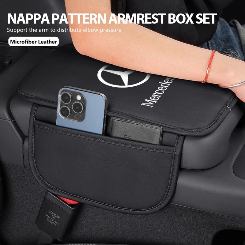 KMLB1 Car Arm Rest Cushion Anti Scratch Protection Cover Center Console Storage Pocket For Benz Exclusive AMG W124 W203 W204 SPRINTER