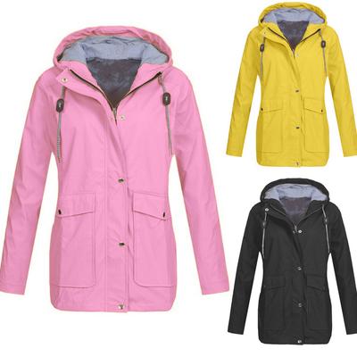  Solid Rain Jacket Outdoor Plus Jackets Waterproof Hooded Raincoat Windproof