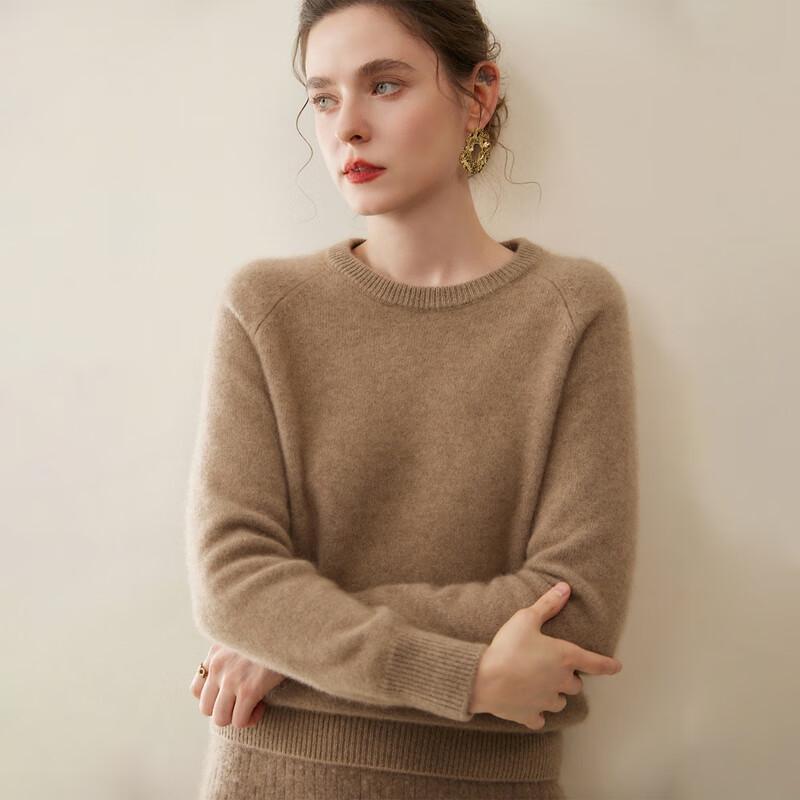 Women's 100% Cashmere Round Neck Pullover Sweater