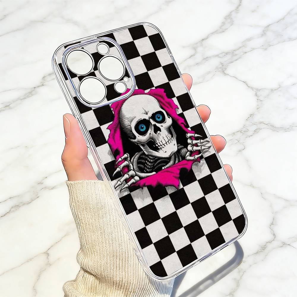 

череп Чехол для телефона Прозрачный Силиконовый Мягкий Для iPhone 17 16 15 14 13 12 11 Mini Pro Max Plus iPhone15