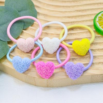 Elásticos de Cabelo Elásticos Fofos para Meninas Faixas de Cabelo Coração Suporte de Rabo de Cavalo Faixas de Cabelo Elásticos de Cabelo Florais para Crianças Scrunchies Acessórios de Cabelo Femininos