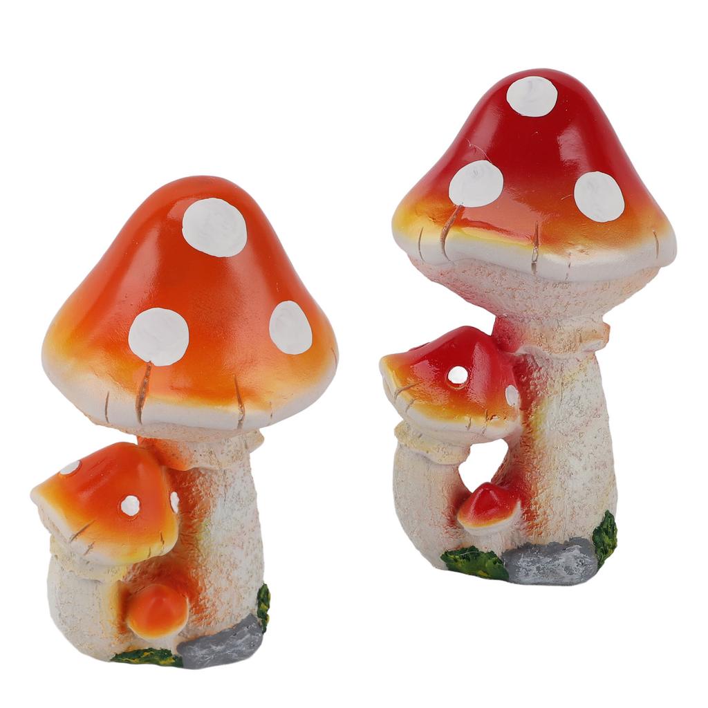 Mushroom Garden Decor Resin Exquisite 3 Mushrooms Decorative Mushroom Garden Ornament Easy To Maintain for Garden