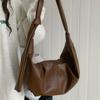 Pleated Dumplings Shoulder Bags Casual Women Large Capacity Crossbody Bags Vintage Female Soft Leather Handbags