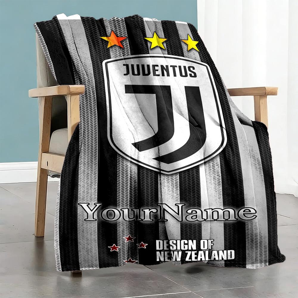 Juventus Personalized Name Blanket Throw Customizable Blanket Durable Comfort for Home Decor Office Couch Livingroom Four Seasons Universal