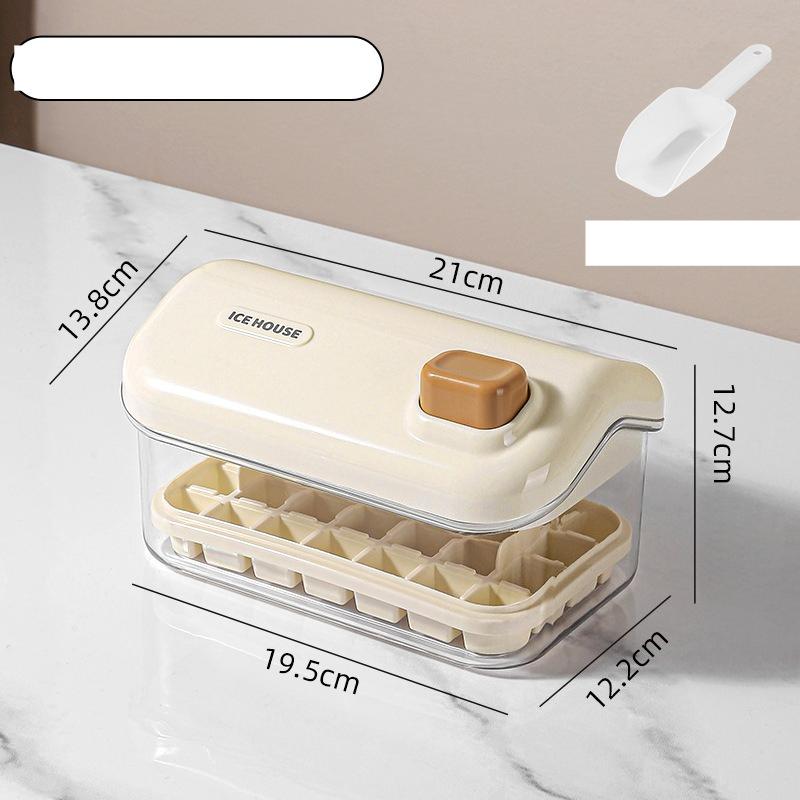 1PC Press The Ice Grid Household Ice Making Mold with Cover Food Grade Ice Model Refrigerator Homemade Frozen Ice Cubes