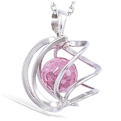 [G5627] - Silver Pendant 'Alchemy' Pink Silver (rhodium-plated) - 15 Mm