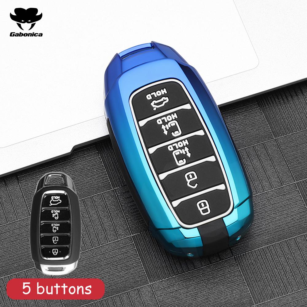 Alloy Car Key Cover For Hyundai N Line Verna Solaris Elantra Azera Kona Encino Grandeur Azera Palisade I30 Ix35 Accent Santa Fe