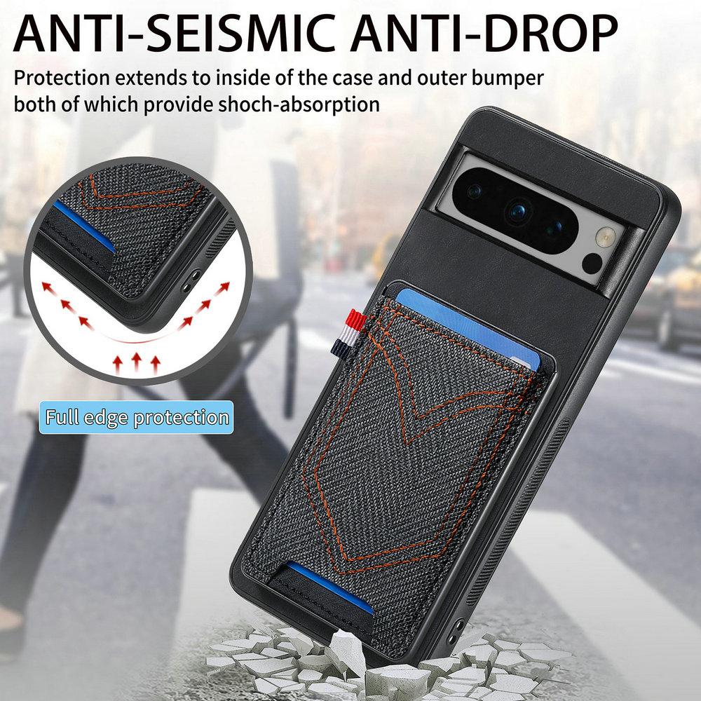 For Google Pixel 10A 9A 10 Pro XL 5G Card Leather Back Case Magnet Car Mount Holder Bumper Shell Pixel 9 Pro XL Case Shockproof
