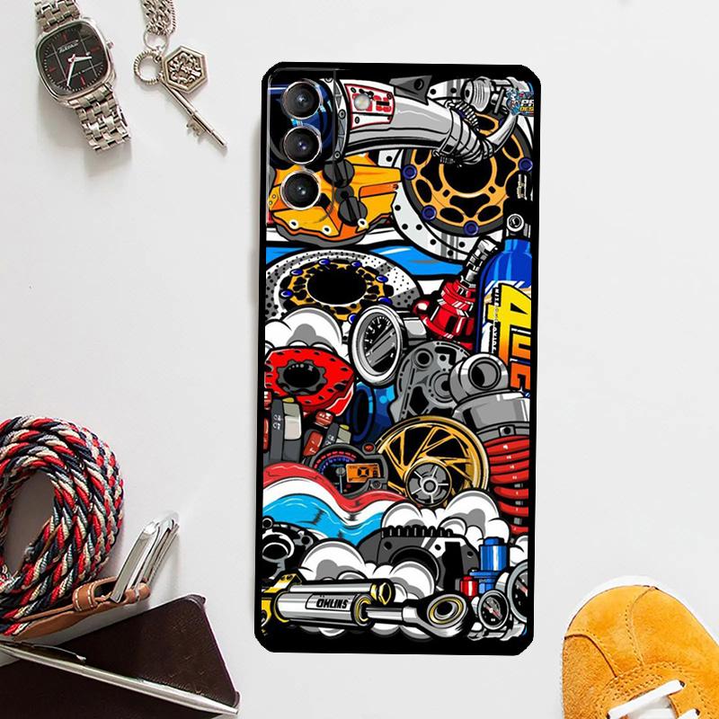 Automobile Spare Parts Car Engine Case For Samsung Galaxy S25 S24 Ultra S20 S21 S22 S23 Plus S9 S10 S24 FE S25 FE Cover Coque
