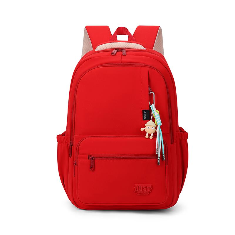 Large Capacity Student Schoolbag Women's Solid Color Backpack Multi-compartment Travel Backpack