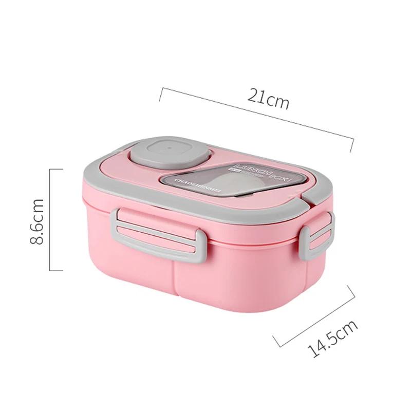 Lancheira portátil com alça 1200ML Caixa Bento selada de camada dupla para trabalhador de escritório Estudante Micro-ondas Aquecimento de recipientes de alimentos