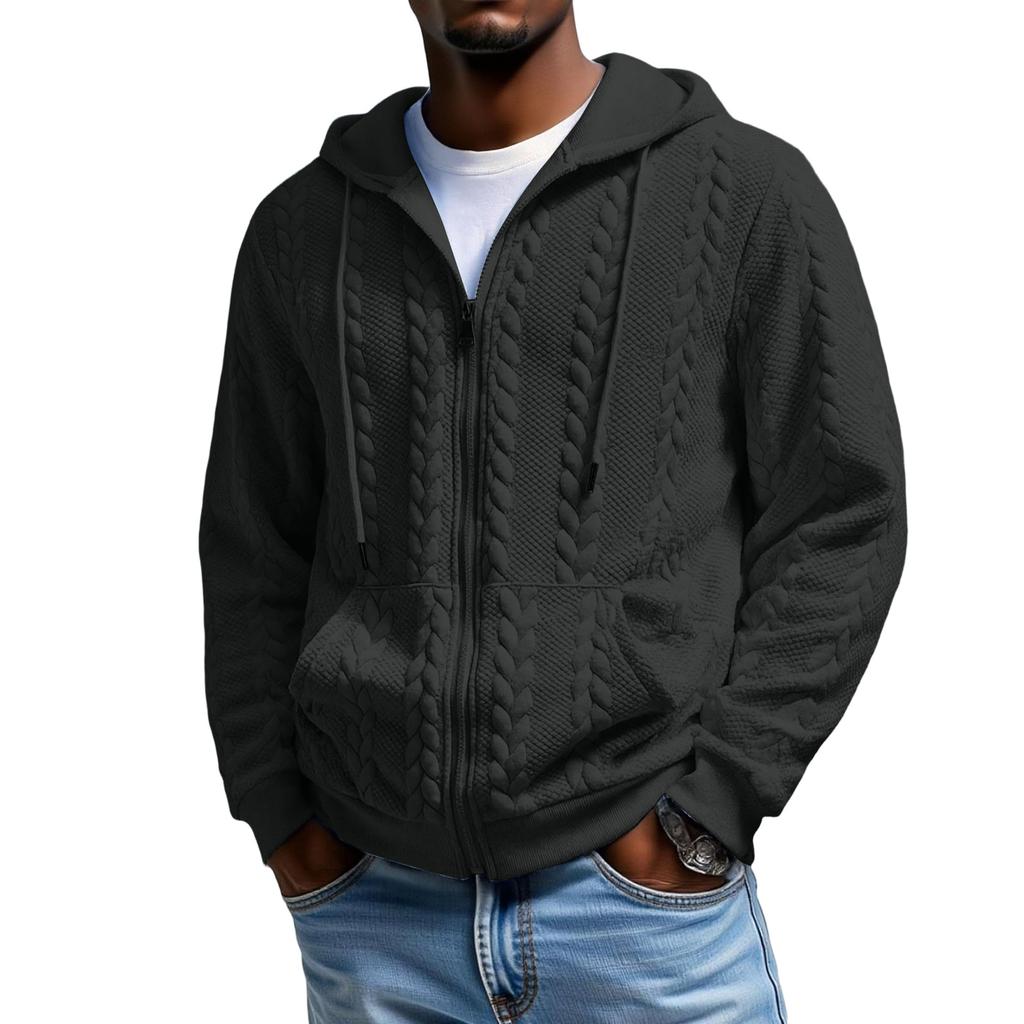 Men's  Sports  Solid  Color  Pattern  Leisure  Zipper  Hooded  Hood  Hoodie  Coat