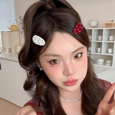 Cute Polka Dot Hair Clips Women Colorful Oval Hairpins Sweet Daily Hair Accessories for Girls Side Bangs Clip Headwear