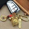 Zodiac Animal Keychain With Cinnabar Charms Wealth Ancient Chinese Emperor Coin Gourd Ornament Lucky Charm Keyring Accessories