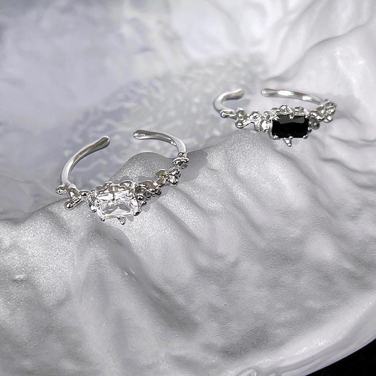 And Stunning Black White Textured Zircon Ring For Women And Men Adjustable Size Perfect For Use Daily