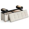 Storage Ottoman Bench, Folding Storage Chest, 15 X 43.3 X 15.7 Inches, Foot Rest Stool, 30 Gal. (112 L), Velvet Surface, for Bedroom