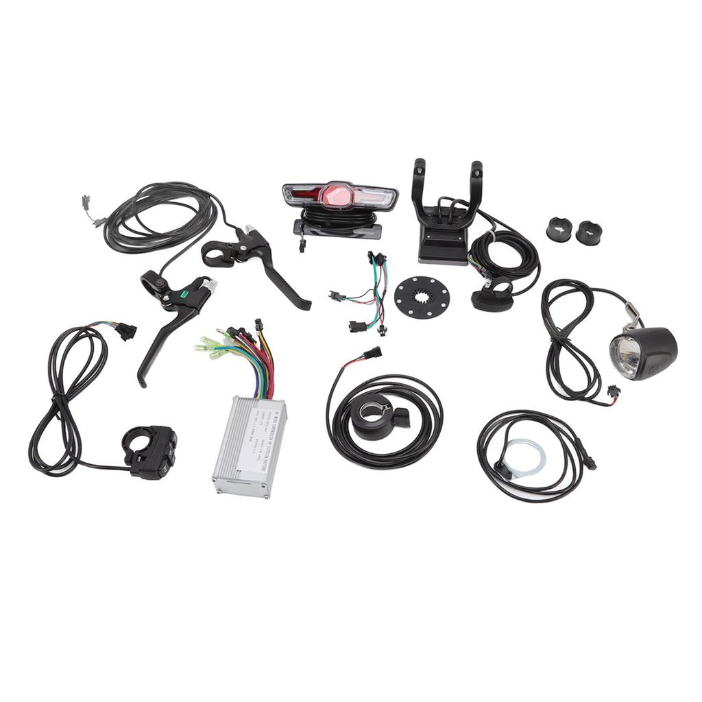 Electric Bike Conversion Kit 17A Controller GD06 Panel Headlight Taillight Thumb Throttle Brake
