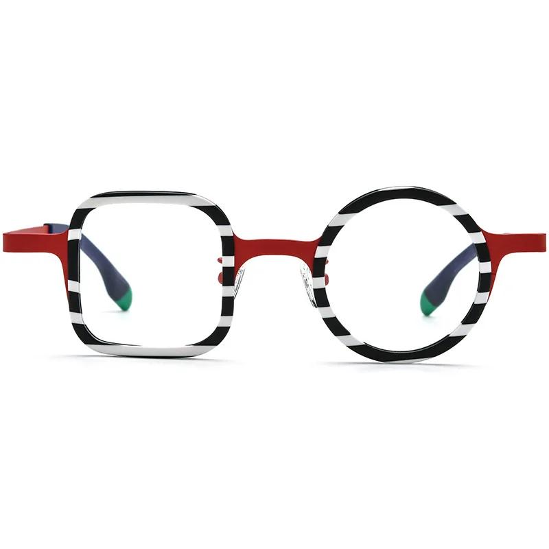 Ins Brazil Titanium Acetate Round Square Personalized Eyeglasses Optical Prescription Multicolors Handmade Classical Glasses