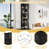 63.5 x 45 x 175cm Corner Bookshelf, Multifunctional, L-Shaped, LED Color-Changing Light Strip, App Control, Five-Tier Storage, Black