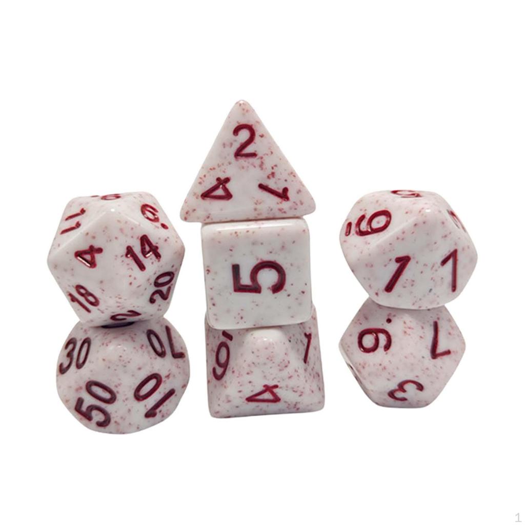 7 Pieces Multi Sided Game Dices, Dice Set Math Teaching Toys Party Favors D20 D12 D10 D8 D6 D4