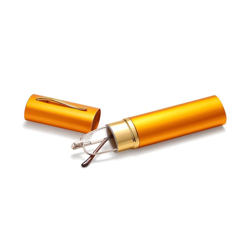 

Модные очки для чтения с защитой от синего света для мужчин и женщин, металлический каркас, портативный HD-держатель для ручек, сверхлегкие очки, защита от радиации +1.5 жёлтый