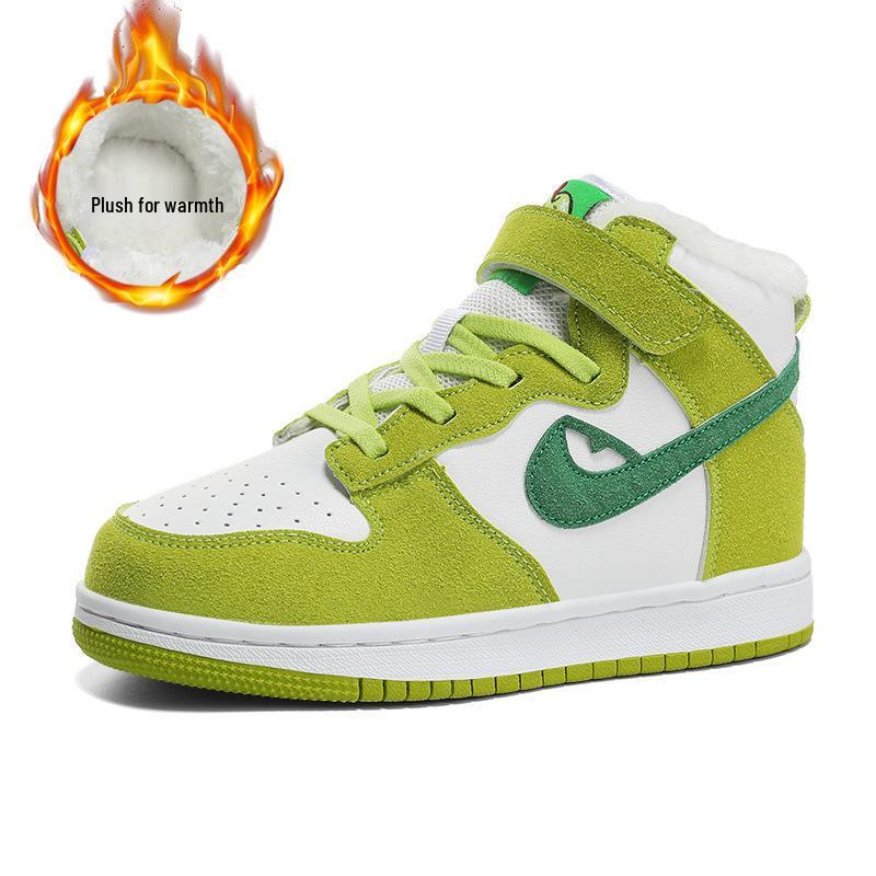 **Çocuklar İçin Yumuşak Pamuklu Yüksek Bilekli Spor Ayakkabıları**: Air Force 1, Skate ve Dunk Basketbol Stilleri**